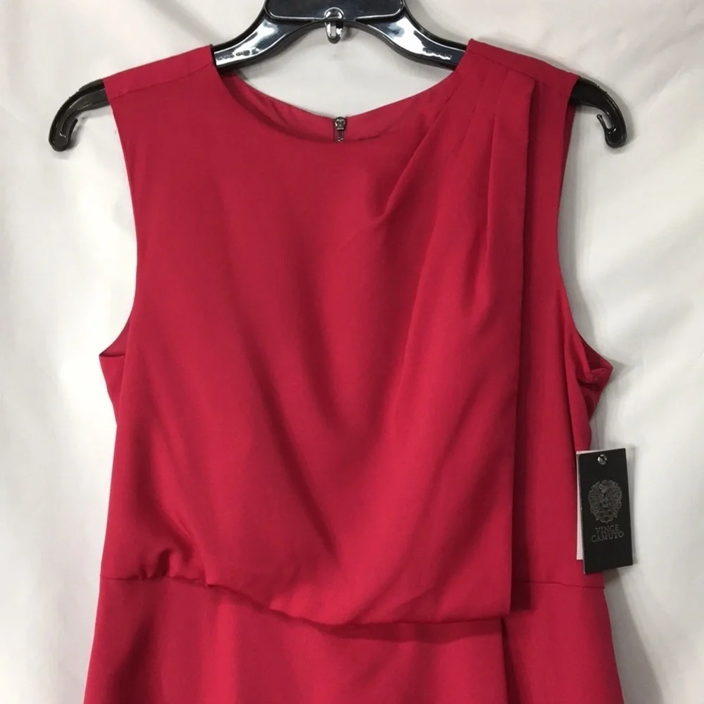 Vince Camuto Women’s Pink Cerise Drape Dress Size 8 NEW with Tags - Picture 2 of 8